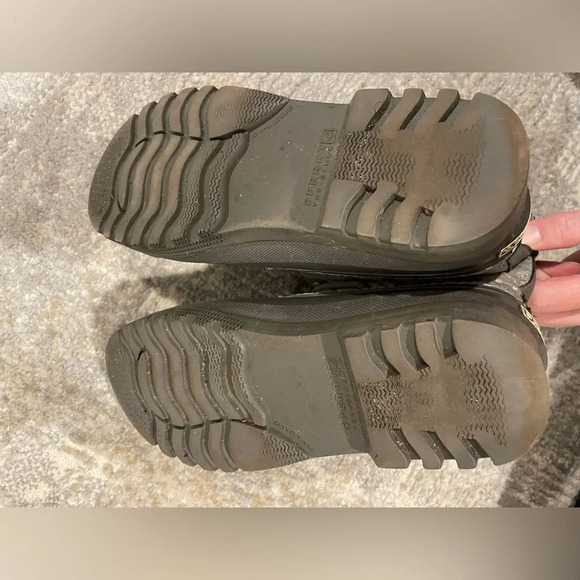 Sperry Saltwater Quilted Grey Silver Polka Dot Duck Boots STS92449 Womens Size 5 - Picture 8 of 9